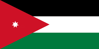 a flag with a red triangle and green stripe