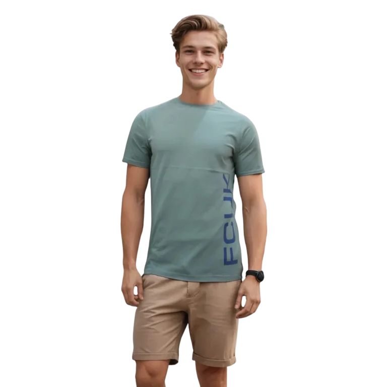 Crew Neck T-Shirts Manufacturing in India: Fabric, Fit, and Production Guide 2 a man smiling at the camera