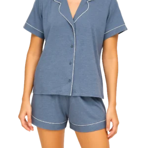 Everything You Need to Know About Sleepwear Manufacturing in Tiruppur 1 a woman wearing a blue pajamas